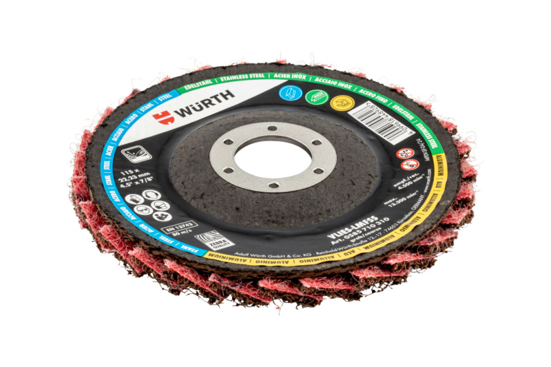 Vlies-Lamellenfächerschleifscheibe RED PERFECT 3D SHLFSHB-NYLVLI-GROB-115X22,23M