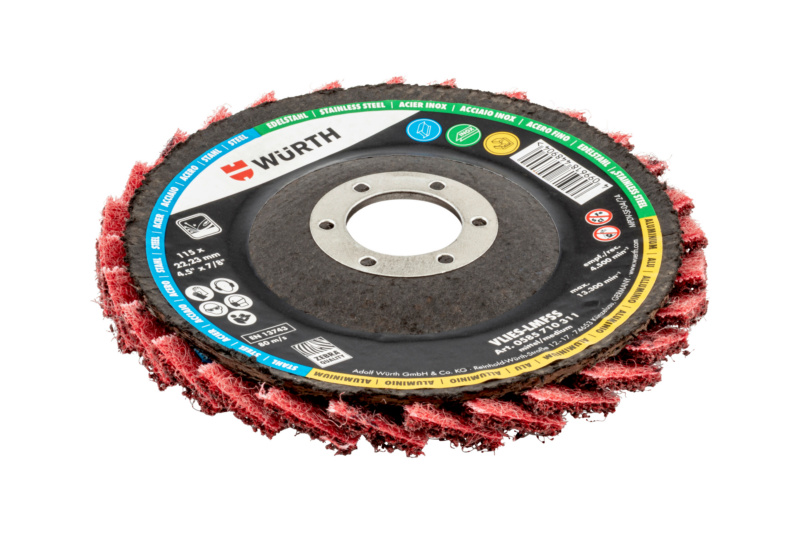Vlies-Lamellenfächerschleifscheibe RED PERFECT 3D SHLFSHB-NYLVLI-MITTEL-115X22,2