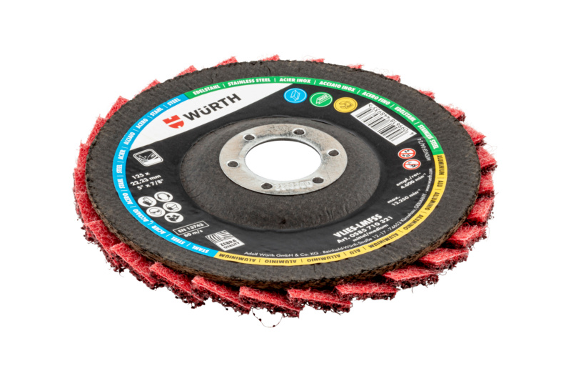 Vlies-Lamellenfächerschleifscheibe RED PERFECT 3D SHLFSHB-NYLVLI-MITTEL-125X22,2