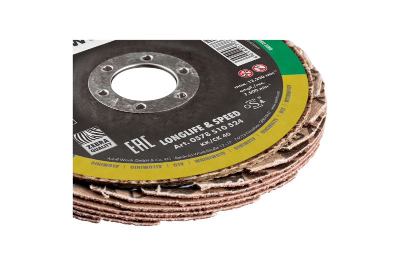 Lamellenfächerschleifscheibe CERALINE LFSHLFSHB-LS-ST/A2/AL-KK-GW-GD-K120-D125