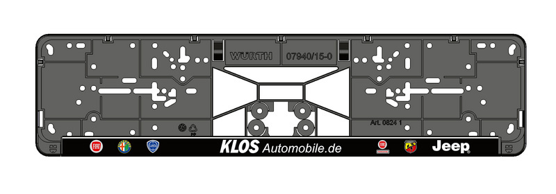 Kennzeichenbefestigung Clipster komplett bedruckt KSB-KOMPL-PL/LST-6FARB-CLIPSTE