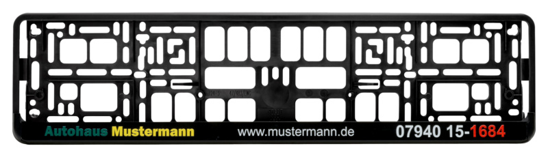 Kennzeichenbefestigung Basixx komplett bedruckt KSB-KOMPL-PL/LST-4FARB-BASIXX-52