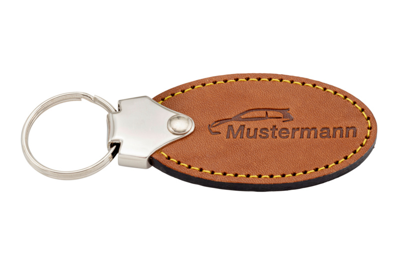Schlüsselanhänger Oval SHSLANHAENG-BEDR-LEDER-OVAL-NATUR-1SEIT