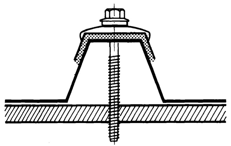 Fassadenbauschraube 6,3x100 mit Sechskantkopf und Dichtscheibe Faba Typ BZ
