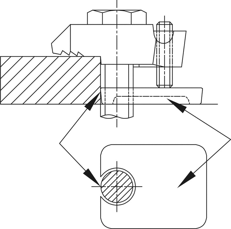 Distanzstück Vierkant für M 16 für Beam Clamp Trägerklemmen Typ BF2