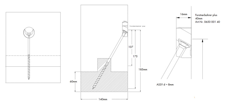 Winkelscheibe 30° CLT d40x16mm für ASSY Schrauben mit Senkkopf