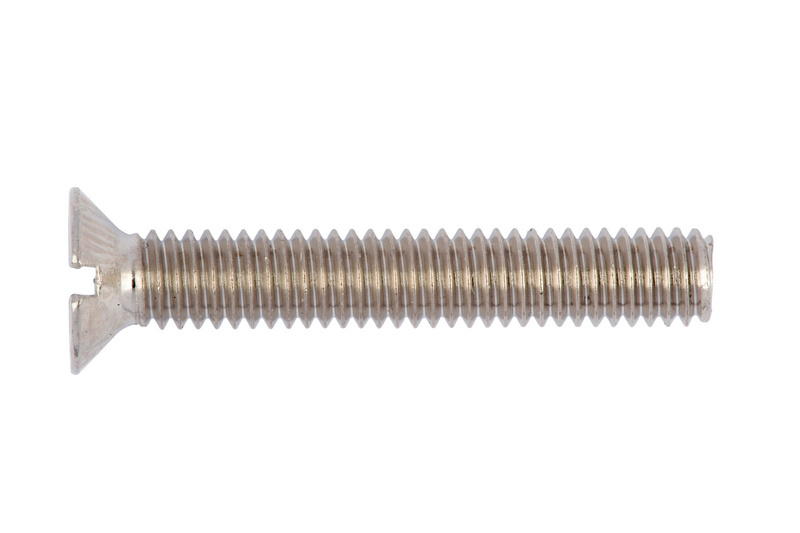 Senkschraube mit Schlitz M5 x 25 DIN 963, Messing, vernickelt (E2J)