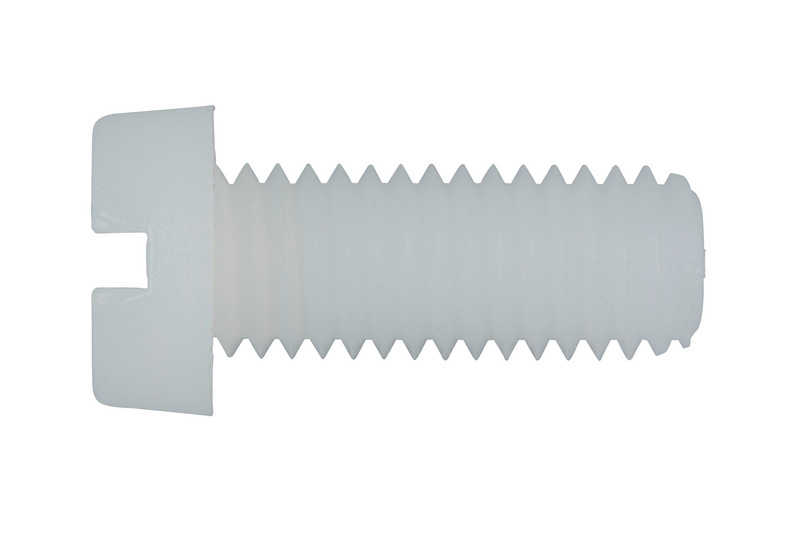 Zylinderschraube mit Schlitz 2,5 x 12 DIN 84, Polyamid 6.6, natur