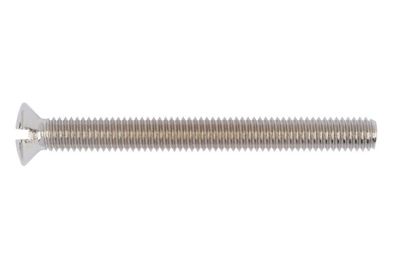 Linsensenkschraube mit Schlitz M5 x 60 DIN 964, Messing, vernickelt (E2J)
