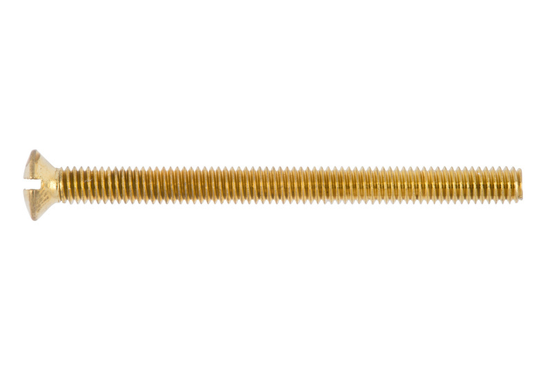Linsensenkschraube mit Schlitz DIN 964, Stahl 4.8, vermessingt (D2J)