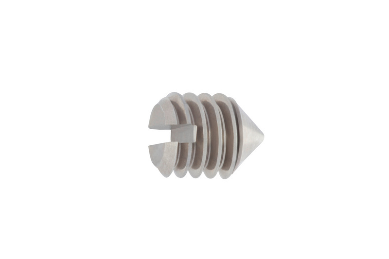 Gewindestift mit Schlitz und Spitze M2 x 5 DIN 553 Edelstahl A1, blank
