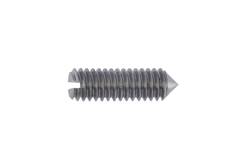 Gewindestift mit Schlitz und Spitze 2 x 10 DIN 553, Stahl 14H, blank