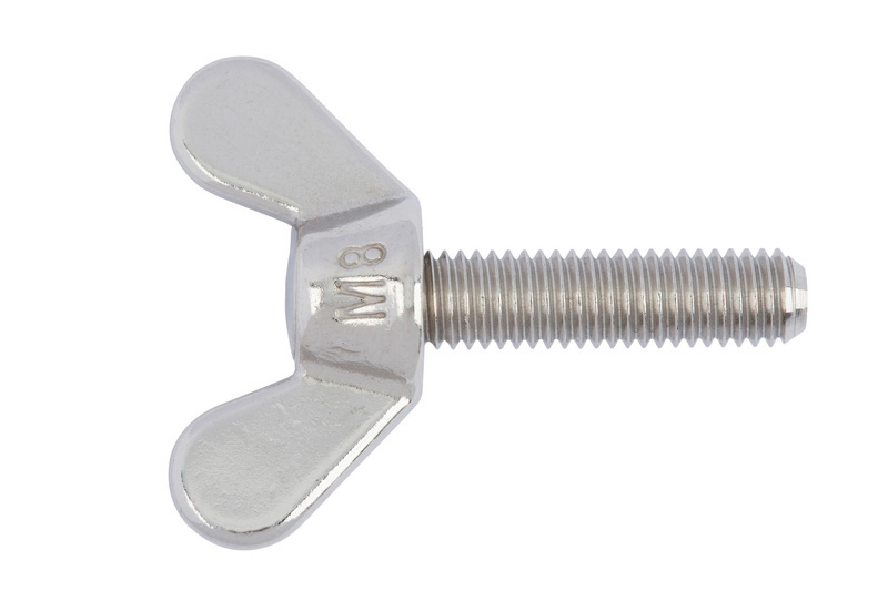 Flügelschraube runde Flügelform M 6 x 16 DIN 316, Edelstahl A2, blank