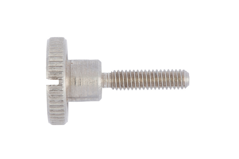 Rändelschraube, hohe Form mit Schlitz M4 x 10 DIN 465, Edelstahl A1, blank