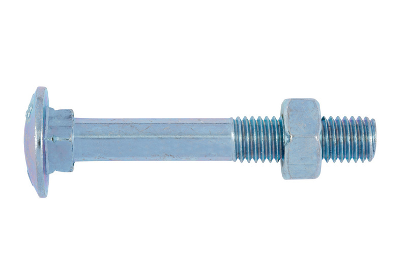 Flachrundschraube mit Vierkantansatz und Mutter M8 x 75