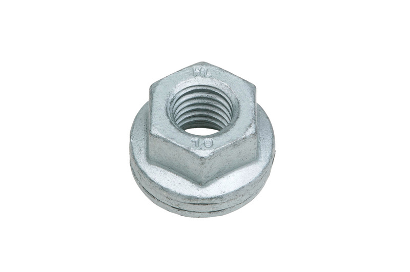 Keil- und Radsicherungsmutter M12 Stahl 10, Zink-Lamelle silber (DPE)