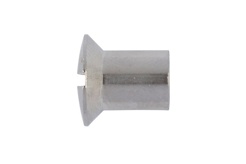 Hülsenmutter Linsenkopf M4-7x7 W-0392, Messing, vernickelt (E2J)