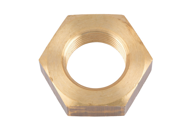 Sechskantmutter niedrige Form mit Feingewinde M 18 x 1,5 DIN 439 Messing, blank