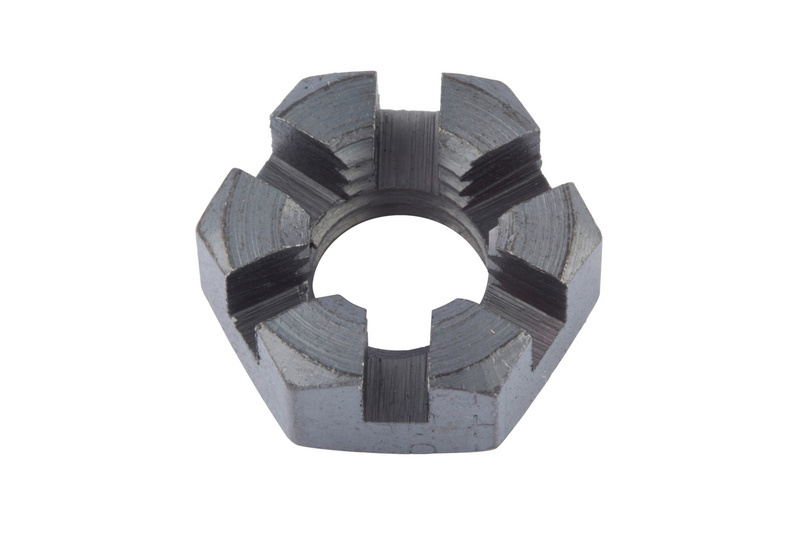 Kronenmutter niedrige Form mit Feingewinde M 12 x 1,5 DIN 937, Stahl 05, blank