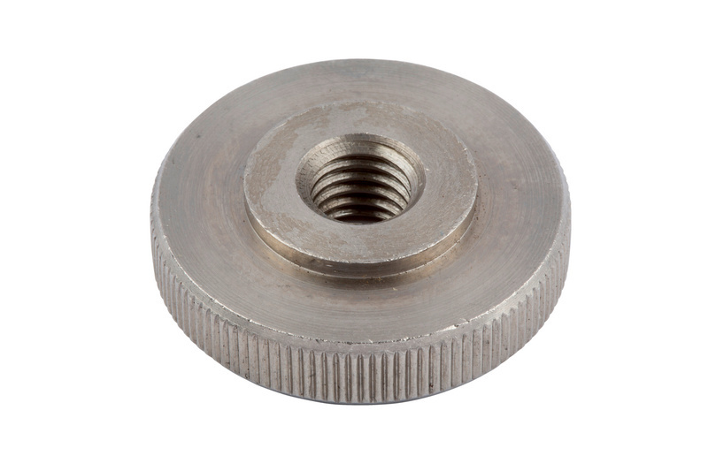 Rändelmutter niedrige Form M 4 DIN 467, Edelstahl A1, blank