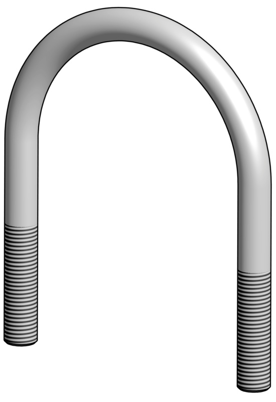 Rundstahlbügel NW50 DIN 3570, Edelstahl A4 blank