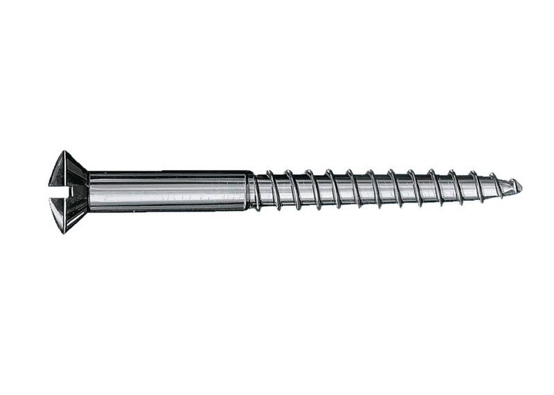Holzschraube DIN 95 Messing 6 x 100 Linsensenkkopf mit Schlitz