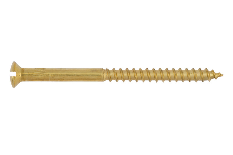 Holzschraube DIN 95 Messing 4,0 x 50 Linsensenkkopf mit Schlitz