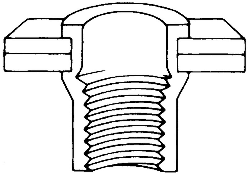 Einnietmutter mit Flachkopf und Schafträndelung M 8