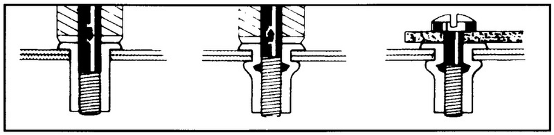 Einnietmutter mit Flachkopf und Schafträndelung M 6