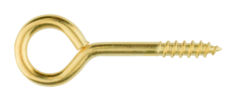 Ringschraube 20x6 mit Holzschraubengewinde, Stahl vermessingt (D1J)