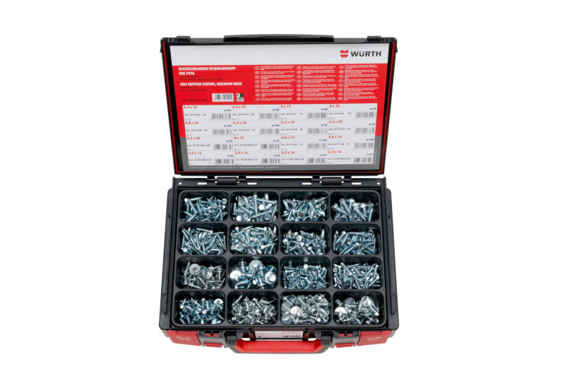 Blech- und Kombiblechschrauben-Sortiment Sysko SHR-(BL/KOMBI)-SYSKO-(A2K)-890TLG