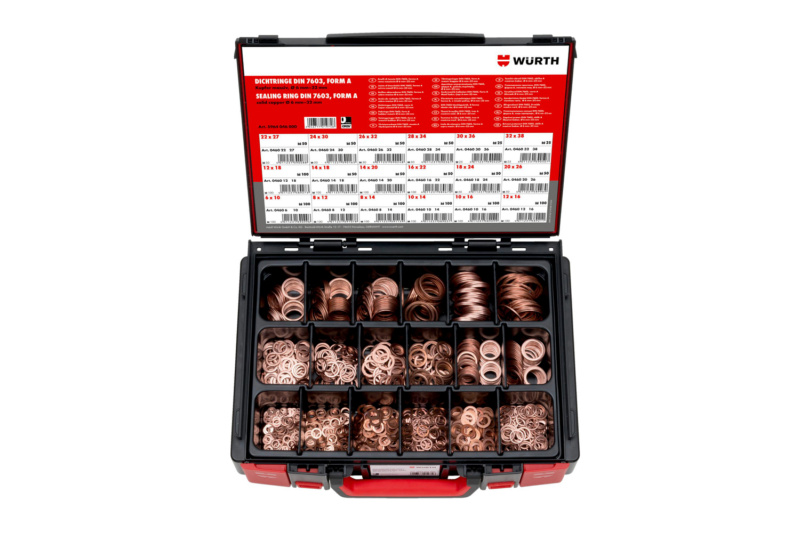 Dichtring Sortiment DIN 7603 Form A 1.350-teilig im System-Koffer 4.4.1.