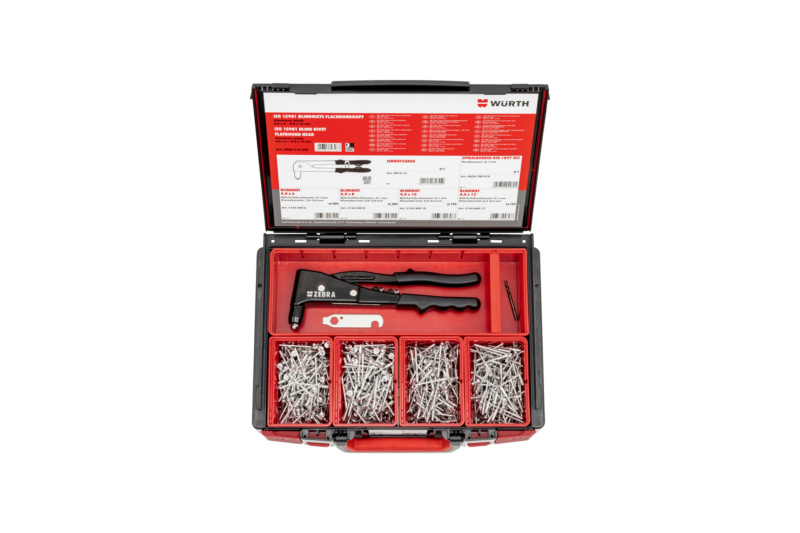 ISO 15981 Blindniet Flachrundkopf Sortiment im System-Koffer 4.4.1. Aluminium