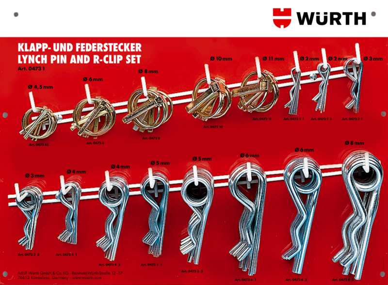 Klapp- und Federstecker Sortiment 145-teilig