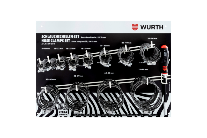 Schlauchschellen-Set Bandbreite 9 mm 121-teilig