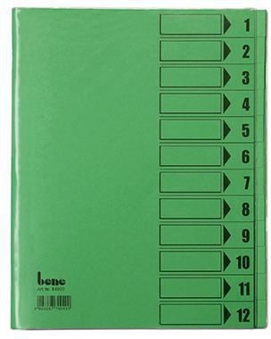 Bene Ordnungsmappe 84800GN DIN A4 12Fächer intensivgrün