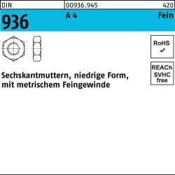 Sechskantmutter DIN 936 M 30 x 1,5 A 4 10 Stück