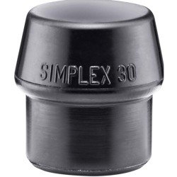 Schonhammerkopf SIMPLEX Kopf-Ø 30mm Gum.schwarz mittelh.HALDER