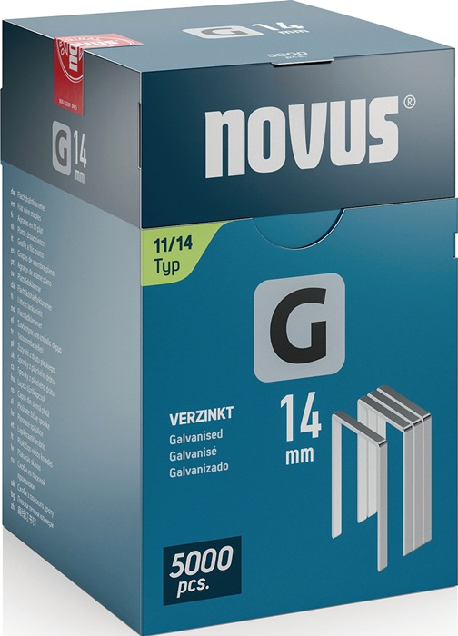 Flachdrahtklammer G Typ 11 B10,6xL14mm Draht-B.1,25mm 5000 St.NOVUS