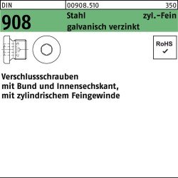 Verschlußschraube DIN 908 Bund/Innen-6kt M24x1,5 Stahl galv.verz. 25St.