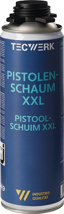 1K-Pistolenschaum XXL 500ml B2 grau o.Einw.-Handsch.Dose TECWERK