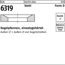 Kegelpfanne DIN 6319 FormD D 19x30x6,2 Stahl einsatzgehärtet 25 Stück