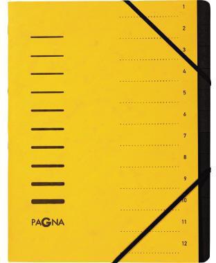 PAGNA Ordnungsmappe 40059-05 DIN A4 12Fächer Pressspankarton gelb