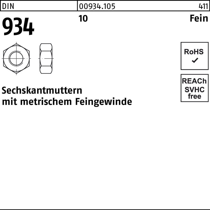 Sechskantmutter DIN 934 M24x 2 10 25 Stück