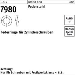 Federring DIN 7980 f.Zylinderschrauben 5 Federstahl 100 Stück