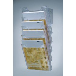 Wandprospekthalter 5 Fächer DIN A4 Ku.glasklar B240xTxH574mm HELIT