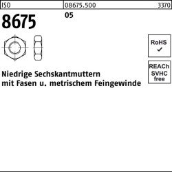 Sechskantmutter ISO 8675 Fasen M22x 1,5 5 50 Stück
