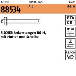 Ankerstange R 88534 Mutter/Scheibe RG M24x 300 A 4 10 Stück FISCHER