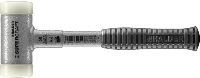Schonhammer SUPERCRAFT L.310mm Kopf-D.50mm rückschlagfrei hart Nyl. weiß HALDER