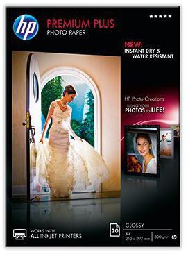 HP Fotopapier Premium Plus CR672A DIN A4 300g weiß 20 Bl./Pack.